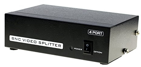 Optimal Shop 4 Ports BNC Video Splitter 1 In 4 Out BNC Coaxial TV CCTV DVR Composite Video Adapter Black