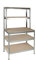 SCHULTE Regalwelt Schwerlastregal mit 5 Holzböden, 180x100x36/60 cm (HxBxT), Traglast pro Ebene ca. 200 Kg, verzinkt, Werkbank, Lagerregal, Kellerregal, Werkstattregal, Steckregal
