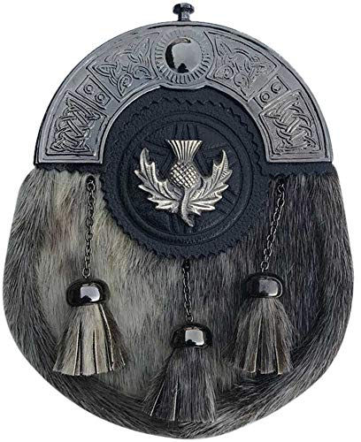 Tidoneam Scottish Kilt Sporran Thistle Badge Antique Finish/Mens Kilt Sporran