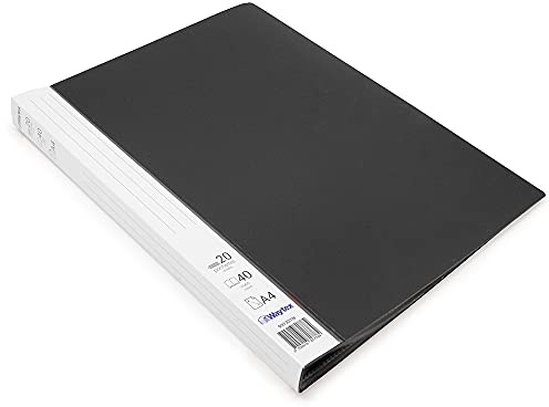 Waytex 931331N Dokumentenmappe, A4, 40 Sichthüllen, Polypropylen, blickdicht, Identifizierbar, 20 transparente Hüllen, Schwarz
