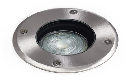 LEDKIA LIGHTING Bodeneinbaustrahler Aussen Rund Inox für GU10 Silbern GU10