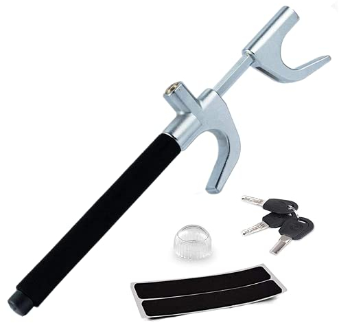 Mioke Serratura de Volante,Boccaggio per Volante Auto,Antifurto di Bloccasterzo Immobilizzatore e 3 Chiavi