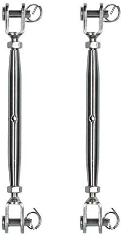 AB Tools Rigging Screw 6mm Jaw to Jaw Turnbuckle Straining Marine Grade Stainless 2PK