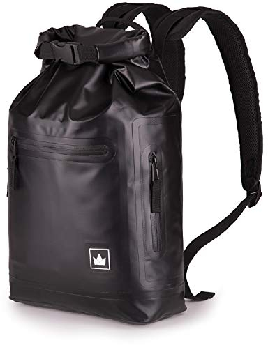 The Friendly Swede Laptop Rucksack Wasserdicht mit 13 Zoll Laptopfach - GRANEBERG City Tagesrucksack - Roll Top Kurierrucksack, Städtisch, zweckbetont für Damen und Herren - 15L (Schwarz)