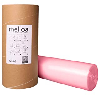 Recambio MELLOA Universal Nappy Bin Liner compatible con los sistemas de eliminación de pañales Tommee Tippee: Sangenic, Tec, Twist and Click, Simplee modelos (rosa, 200 m + tubo de papel)
