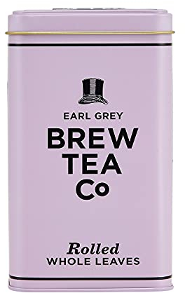 Brew Tea Co - Earl Grey - Earl Grey Teabags in Classic Purple Tin, Made with Rolled Whole Tea Leaves - Light, Citrussy Flavour (25 Teabags)