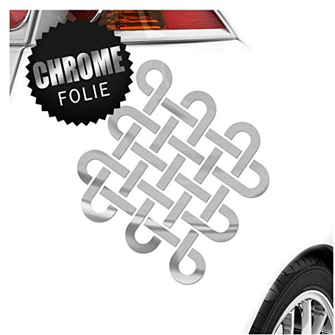 Kiwistar - Autoaufkleber - keltische Knoten - Chrom - 12x10cm - Aufkleber für Auto, Laptop, Fahrrad, LKW, Motorrad Mehrfarbig JDM Decal Racing
