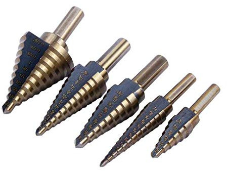 XIZONLIN 5-teilig HSS Stufenbohrer Satz Set - Exact Pagoda Kegelbohrer Konusbohrer für Kunststoff Metall Holz