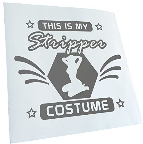 Kiwistar - Autoaufkleber - Grau - 50x42cm - this is my stripper costume Sticker - Heckscheibe Auto Aufkleber wetterfest für Kfz LKW Mofa Truck - Sticker außen selbstklebend Tuning Zubehör für Fenster