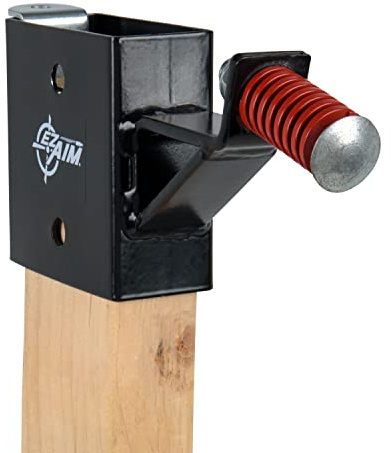 Allen Company EZ Aim® - Gancio in acciaio per gong con molla di recupero, per supporto da 5,1 x 10,2 cm, colore: nero