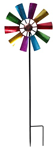 Sculture segnavento, Girandola in metallo per esterni, mulini a da giardino, scultura colorata per giardino, patio, prato,decorazione del cortile