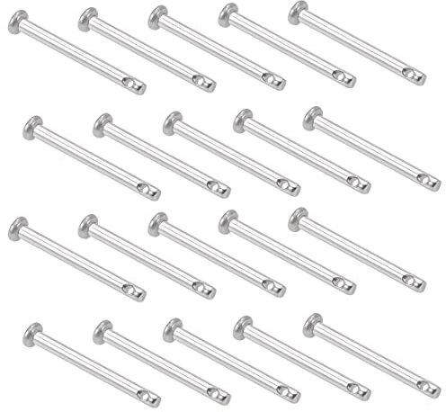 PATIKIL 3mmx30mm Singolo Foro Clip Perni, 20pz Piatto Testa 304 Inox Acciaio Collegamento Cerniera Spillo