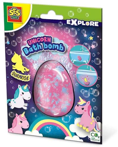 SES Creative Einhorn-Badebomben surprise | Badespielzeug | Made in Holland | für Kinder ab 3 Jahren | diverse Farben | Einhorn aus Kunststoff | 25126