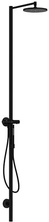 hansgrohe AXOR Starck Duschsäulen Set, Kopfbrause 240 1jet, mit Thermostat, Aufputzmontage, 12672670, Farbe: Mattschwarz