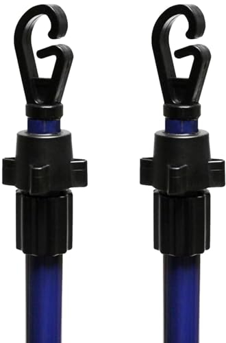 2.4M Telescopic Washing Line Prop Pole Metal Clotheslines Heavy Duty Home Garden Laundry Support Drying Line Poles Dry Clothes Drying Airer Washing Pole Extenedable to 2.4M Blue Pack of 2