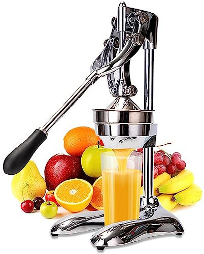 LMEIL Commercial Manual Juicer, Stainless Steel Manual Citrus Juicer,Countertop Squeezer for Fresh Fruit Juice,High Juice Yield, Juice Separation,Suitable for Soft Fruits with High Moisture Content