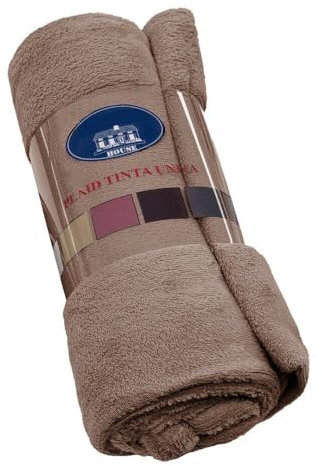 emmevi Coperta Plaid Morbida Pile Caldo Soffice Avvolgente Da Divano Letto 1 Piazza e Mezza 160x210 Beige