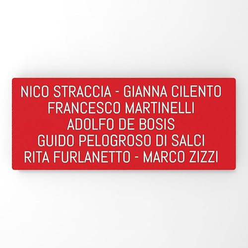 Etichetta Nome cassetta delle Lettere da Esterno - Targhetta in laminato plastico inciso laser - | F.to 80 X 35 mm | Fino a 5 Righe di Testo