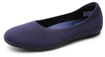 DREAM PAIRS Damen Ballerinas mit Cloud-Komfort gepolsterter Einlage Fußgewölbestütze atmungsaktiv rutschfest dreilagige Stoßdämpfung faltbar maschinenwaschbar,Size 40,Marine,SDFA2423W