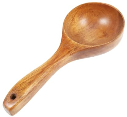 PRETYZOOM Cuillère à Soupe Ronde Bois Louche Bois Multifonctionnelle Pour Cuisine Et Service De Liquides