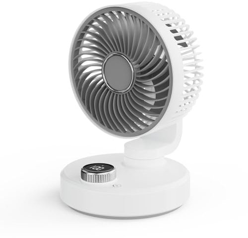 Namouk Air Circulator Desk Fan for Bedroom, 180° Auto-Oscillating Vortex Fan, 6” Quiet Table Fan, Efficient Cooling & Circulation, 6 Speeds, 90° Adjustable Tilt, Portable for Home, Kitchen, Office