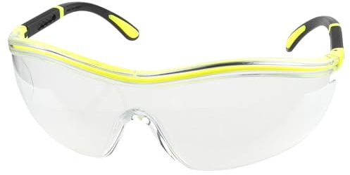wolfcraft 1 paire de lunettes de protection aux branches fluo transparentes (CE)