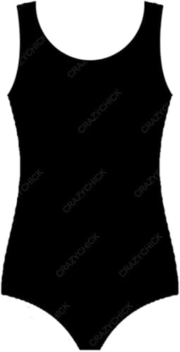 COSHAL® Leotard Girls Ballet Gymnastics Leotard Sleeveless Dance Tops Bodysuit Leotards Dancing Ballet Gymnastics Athletic for Girls One Piece Unitards Jumpsuit S/Less Black 5-6 Yrs