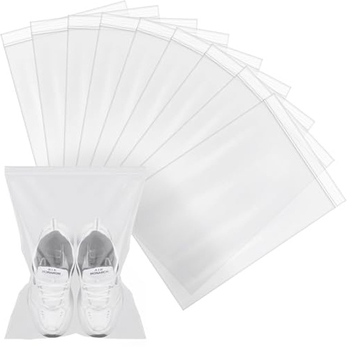 Sac Plastique Transparent, Lot de 50 Sachet Plastique Transparent Zip, 30 x 40 cm, Réutilisable, Sachet Plastique pour Ranger des Alimentaires, Vêtements, Fournitures d'Artisanat, Bijoux