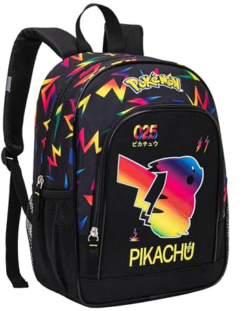Pokemon Pikachu Sac à dos pour enfant Cartable Premium 2 compartiments - Hauteur 37 cm, Noir