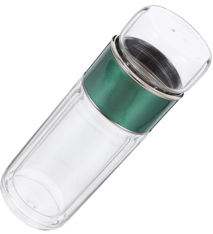 PAMINGONO 1pieza Taza De Vidrio Aislante De Diseño De Plástico Resistente Para Exteriores y Actividades Color Verde Oscuro Para y Familia