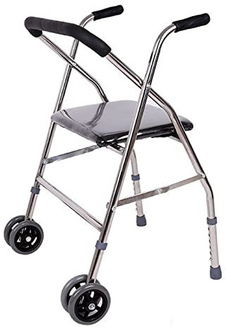 sjdoPulse Klappbarer Leichtgewicht-Rollator Für Senioren, Gehgestell Mit Rädern Und Höhenverstellbarem Sitz, Leichtgewicht-Gehgestell Für Ältere Und Behinderte Menschen,A,A
