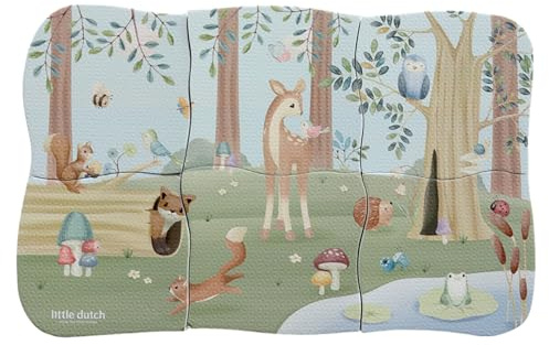Little Dutch Bade-Schaumpuzzle Badespielzeug für Baby Kleinkind - Forest Friends