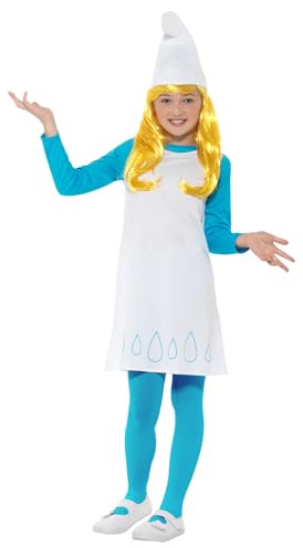 Funidelia | Disfraz de Pitufina con peluca para niña The Smurfs & Dibujos Animados - Disfraz para niños y divertidos accesorios para Fiestas, Carnaval y Halloween - Talla 5-6 años