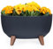 KONZEPT Blumentopf mit Füßen – großer Blumenkübel aus Kunststoff, oval Pflanzschale 40 cm – modern & wetterfest, für Innen und Außen, anthrazit
