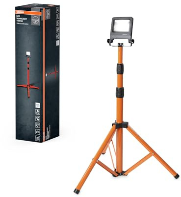 OSRAM Lampada da lavoro Treppiede 1×20W IP65 1700lm treppiede girevole | LED Worklight Tripod, Outdoor Lighting (Special), Grigio scuro, dia, 25000 h, confezione da 1