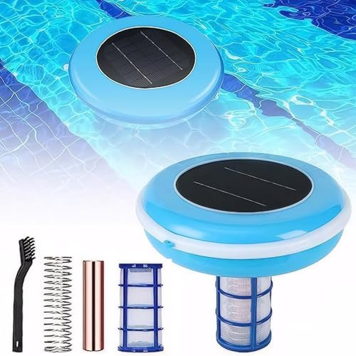 Solarpooljonisator, Koppar Silverjon Automatisk Poolrengöring Och Pool Lonizer, Flytande Vattenrengöring Och Renare, Koppar Silverjon Automatisk Poolrengöring, Max 35 000 Gal, Rengöringsutrustning