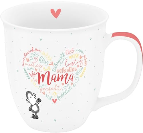 Sheepworld Tasse Grande Mama Herz | Becher mit Spruch, Kaffeetasse, Porzellan, 40 cl | Geschenk Muttertagtag, Geschenk Mama | 74610