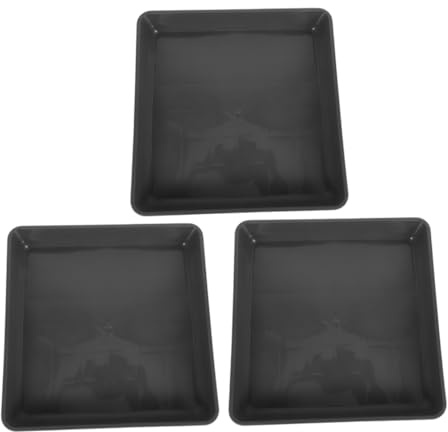 BESPORTBLE 3pièces Support De Bac à Fleurs Carré Soucoupes pour Jardinières Plateau De Récupération Eau pour Pot De Fleurs Soucoupes De Drainage pour Plantes Intérieures