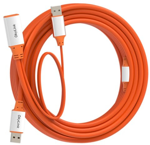 OkyLink Câble de prolongation USB 3.2 Gen 2 actif, 10Gbps, 10m | 32ft, mâle vers femelle, amplificateur de signal actif alimenté, pour vision industrielle