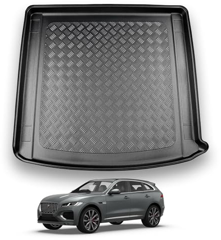 NOMAD Boot Liner Mat for Jaguar F-Pace Non plug-in-hybrid 2020+ | Tailored PE Car Boot Protector Tray, Waterproof Raised Edge Trunk Mat, Easy Clean Cargo Floor Liner
