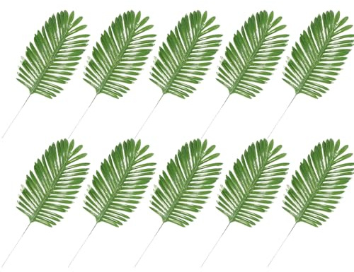 Gazocua Hojas de palma artificiales, hojas de palma artificiales, plantas de selva, hojas de palma, hojas de palma, tropicales artificiales, artificiales para