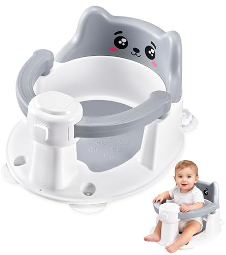 Farnirvana Siège de Bain pour Bébé, Anneau de Bain Bébé Antidérapante de 6 Mois et Plus, Baby Siège Bains Ergonomique, avec 4 Ventouses, pour la Douche ou le Bain