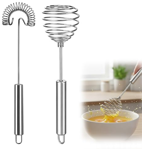 Schneebesen Edelstahl Set, 2-teilige Schneebesen mit Spiralbesen und klassischem Rührbesen, für Küchenhelfer, rostfreier Edelstahl für effizientes Mixen und Rühren in der Küche