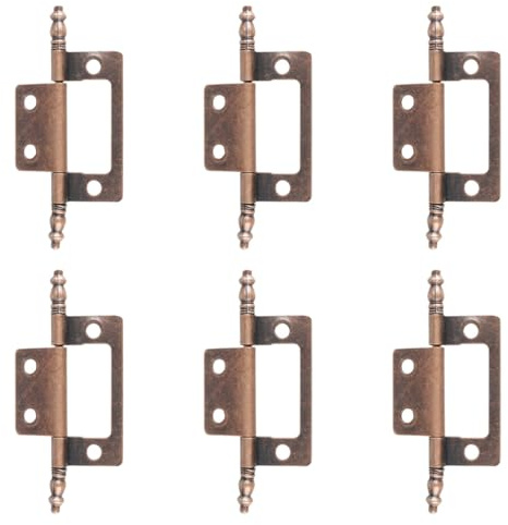 WOFASHPURET Lot de 6 Sets de Sets de Charnières de Porte en Fer Rouge Cuivre Ancien Charnières de Meuble Vintage pour Armoire Robustes et Résistantes la Corrosion Adaptées pour Portes