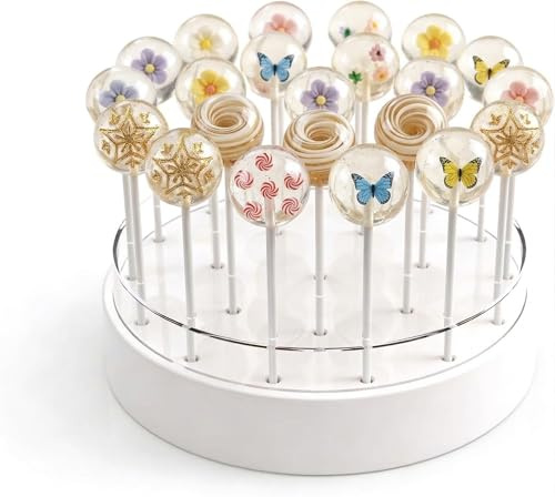 Glemall Cake Pop Ständer Acryl mit 22 Löchern, Inkl. Cake Pop Stiele & Zubehör, Stabiler Cakepop Halter & Display – Transparenter Kuchenständer & Cake Pop Maker Zubehör (1Pc)