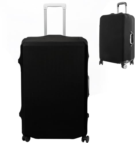 Kemay Elastic Black Luggage Cover for 26-29 Inch Suitcase, Washable Anti-Scratch Dustproof Trolley Case Protector with Reserved Openings, Durable Travel Baggage Sleeve
