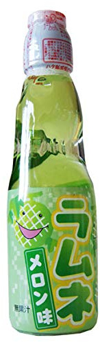Hata Bin Ramune - Soda Pop Melon Flavour 200ml (Pack of 30) | Authentic Japanese Marble Soda Drink | Refreshing Melon Carbonated Beverage | Iconic Codd-Neck Bottle | Premium Bulk Pack14902494090174