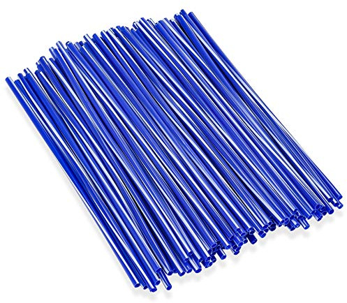 PSLER Spoke Covers Skins, 72pcs Wheelchair Dirt Bike Rim Wrap, Mixed Blue | Reusable protector covers for mountain motorbike, wheelchair accessories, protects spokes from dirt, easy cut easy install