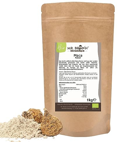 Mr. Brown BIO Maca Pulver 1kg, Ohne Zusatzstoffe & Ohne Konservierungsmittel