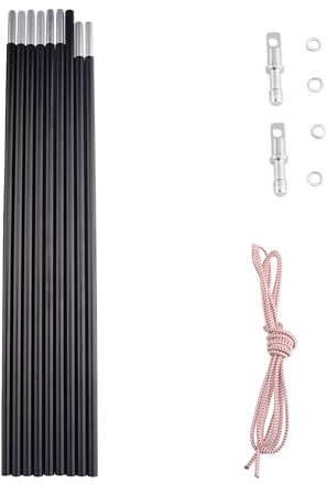 BRILLIANCE4U Aluminium-Zeltstangen-Ersatz, passend für weibliche und männliche Enden, leichtes Zeltstangen-Reparaturset, 7001 Serie Aluminiumlegierung T6 beheizt